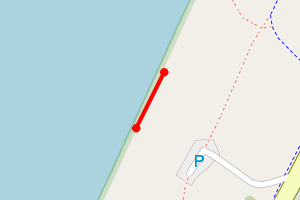 A map showing the Beckfoot Beach beach stretch plotted on it
