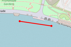 A map showing the Whitmore Bay beach stretch plotted on it