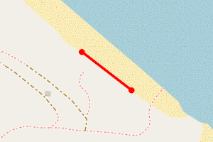 A map showing the Reighton Sands beach stretch plotted on it
