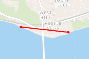 A map showing the Hessle Foreshore beach stretch plotted on it