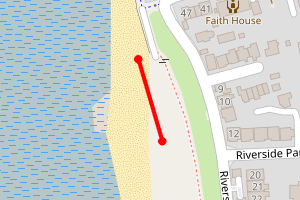 A map showing the Severn Beach beach stretch plotted on it