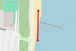 A map showing the Skegness North Beach beach stretch plotted on it