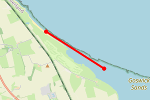 A map showing the Goswick Links beach stretch plotted on it
