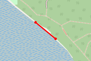 A map showing the South of Orwell Bridge beach stretch plotted on it