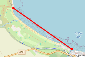 A map showing the Cullen beach beach stretch plotted on it