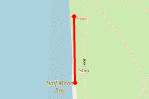 A map showing the Half Moon Bay 2 beach stretch plotted on it