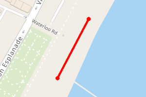 A map showing the Lowestoft South beach stretch plotted on it