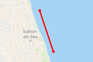 A map showing the Sutton on Sea (south) beach stretch plotted on it