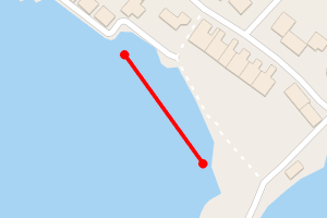 A map showing the Limekilns Brucehaven Road, West of Sailing Club beach stretch plotted on it
