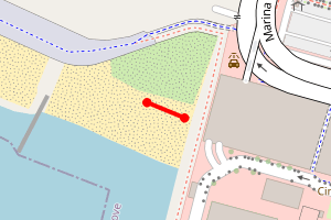 A map showing the Black Rock Beach beach stretch plotted on it