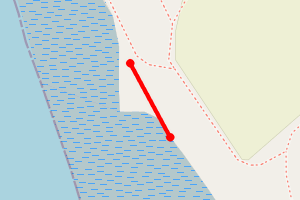 A map showing the Paull beach stretch plotted on it