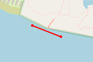 A map showing the Ham Common West beach stretch plotted on it