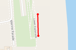 A map showing the Gorleston (Marine Parade Car Park) beach stretch plotted on it