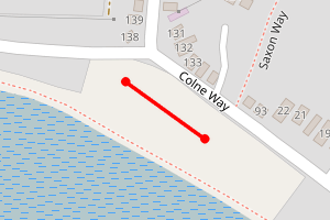 A map showing the Point Clear Bay (Colne Way) beach stretch plotted on it
