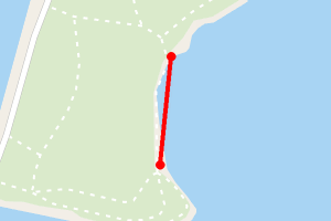 A map showing the Charlestown Peninsula beach stretch plotted on it