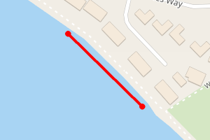 A map showing the Brucehaven Bay beach stretch plotted on it