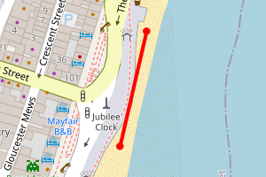 A map showing the Weymouth Beach beach stretch plotted on it
