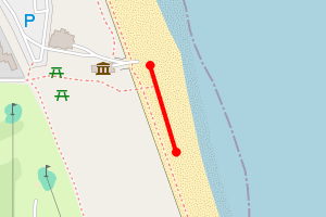 A map showing the Caister beach stretch plotted on it