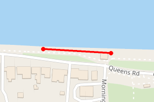 A map showing the Cowes - Cabin on the Green beach stretch plotted on it