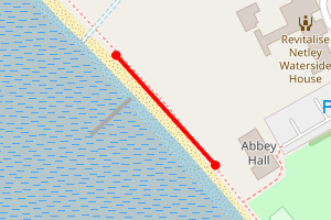 A map showing the Weston Shore - Abbey Hall beach stretch plotted on it