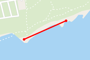 A map showing the Lundin Golf Course beach stretch plotted on it