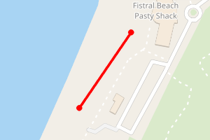 A map showing the Fistral North beach stretch plotted on it