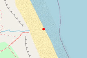 A map showing the Seaham Hall Beach South (from Vane Tempest south) beach stretch plotted on it