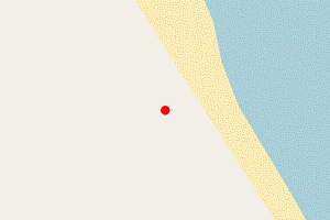 A map showing the Warkworth beach stretch plotted on it