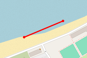 A map showing the Fleetwood beach 3 beach stretch plotted on it