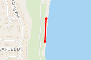 A map showing the Kirkcaldy South (Bottom end) beach stretch plotted on it