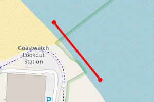 A map showing the Cleethorpes beach stretch plotted on it