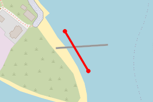A map showing the Duver Beach beach stretch plotted on it