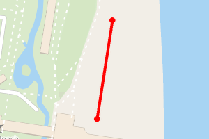 A map showing the Skegness (central) 2 beach stretch plotted on it