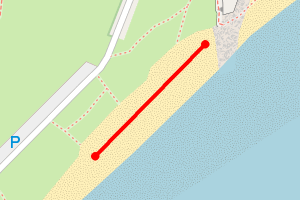 A map showing the Pathead Sands beach stretch plotted on it