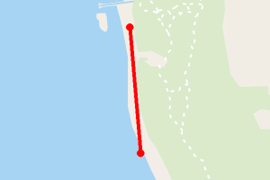 A map showing the Hightown beach stretch plotted on it