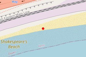 A map showing the Shakespeare Beach beach stretch plotted on it