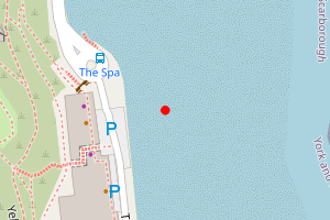 A map showing the Scarborough South Bay beach stretch plotted on it