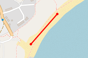 A map showing the Port Eynon Bay beach stretch plotted on it