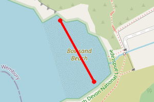 A map showing the Fort Bovisand Beach beach stretch plotted on it