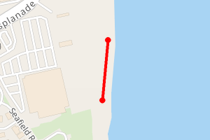 A map showing the Kirkcaldy Seafield (Opposite Morrisons) beach stretch plotted on it