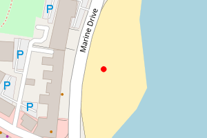 A map showing the Rhos-On-Sea beach stretch plotted on it